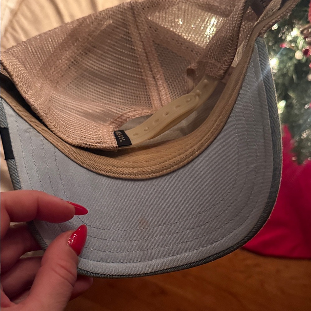 Blue Denim Trucker Hat with Cow Patch - Picture 2 of 9